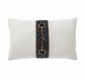 Equine Leather Luxe 30x50cm Cushion White