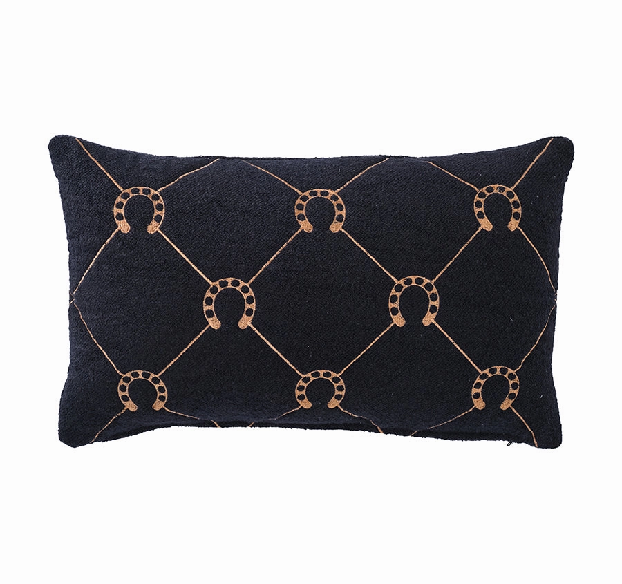 Equine Manor 30x50cm Filled Cushion Black