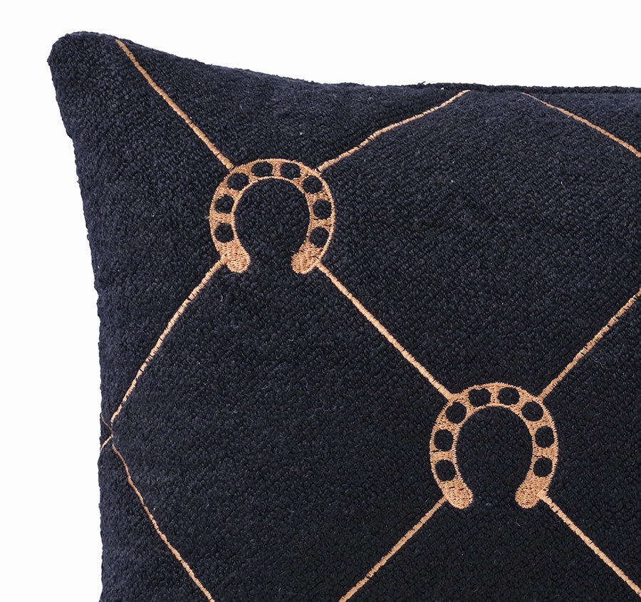Equine Manor 30x50cm Filled Cushion Black