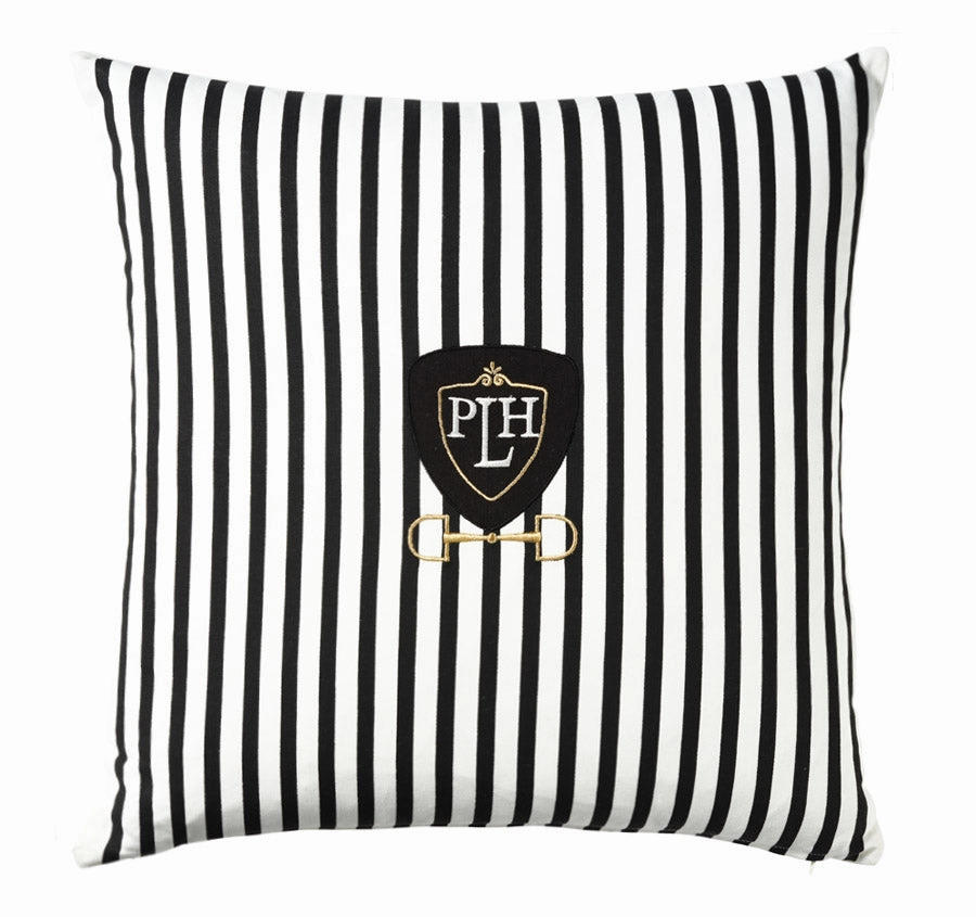 Equine Stripes 55x55cm Filled Cushion Black