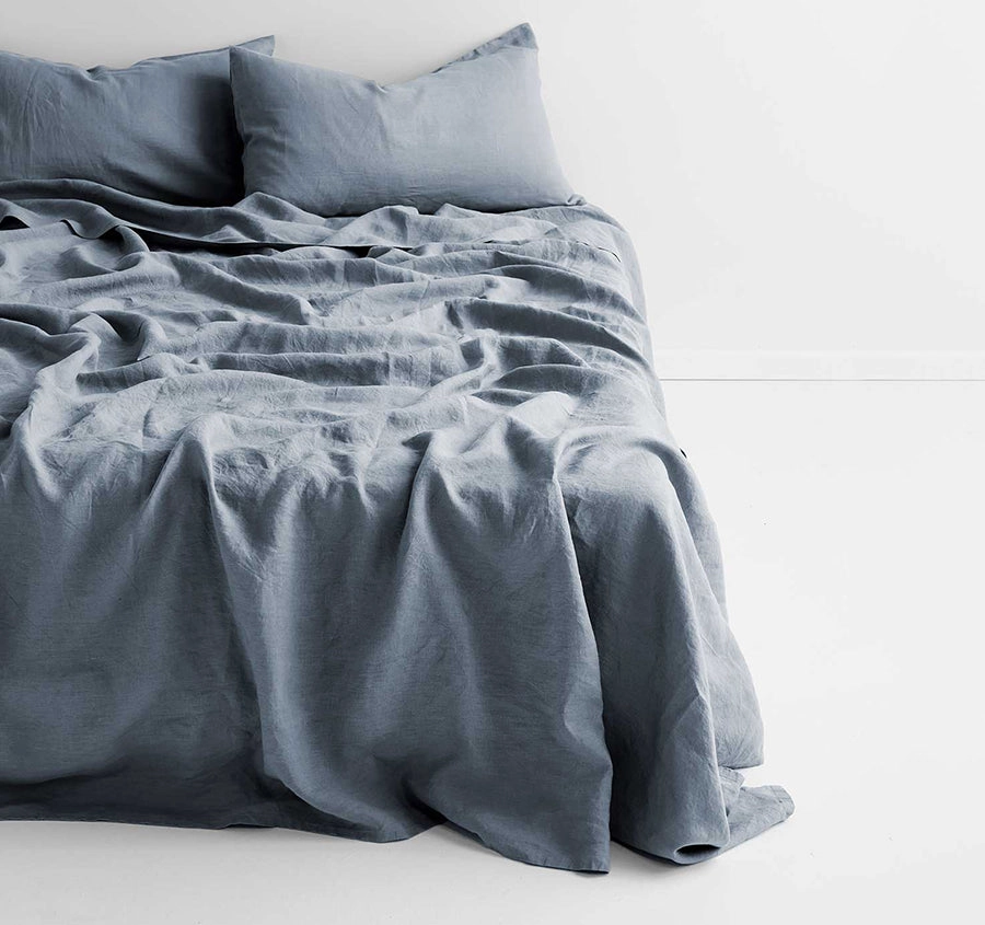 Evie Organic Cotton Sheet Set Range Denim