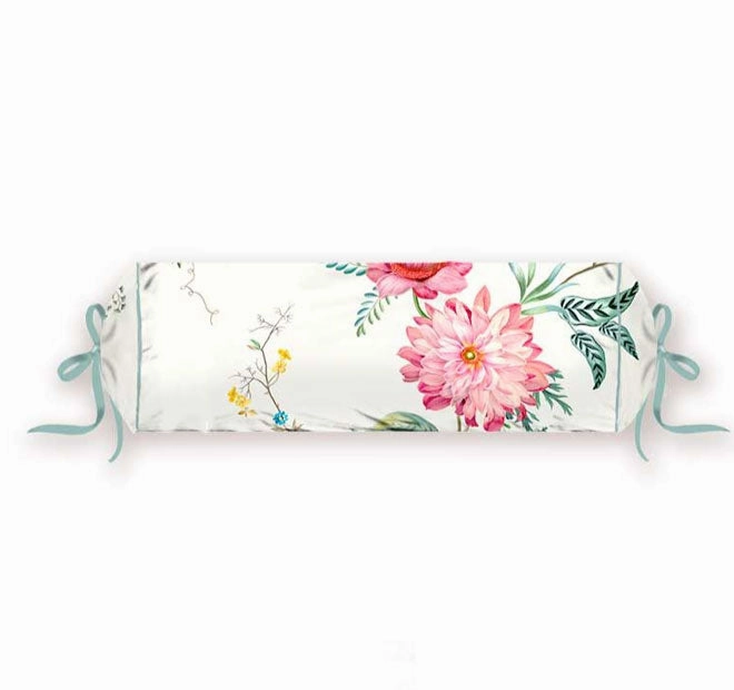 Fleur Grandeur 22x70cm Filled Roll Cushion White