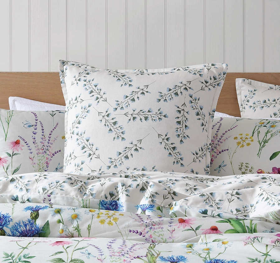 Floriana European Pillowcase Ivory