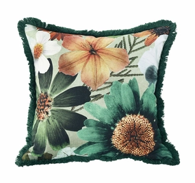 Flowerfield 50x50cm Filled Cushion Green
