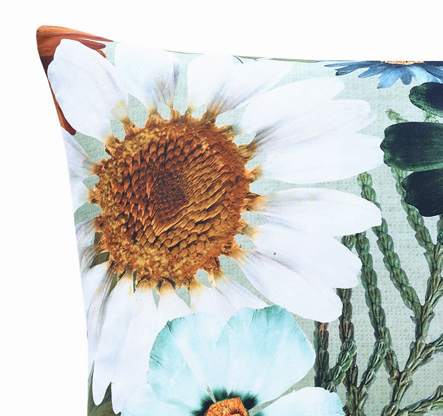 Flowerfield European Pillowcase Green