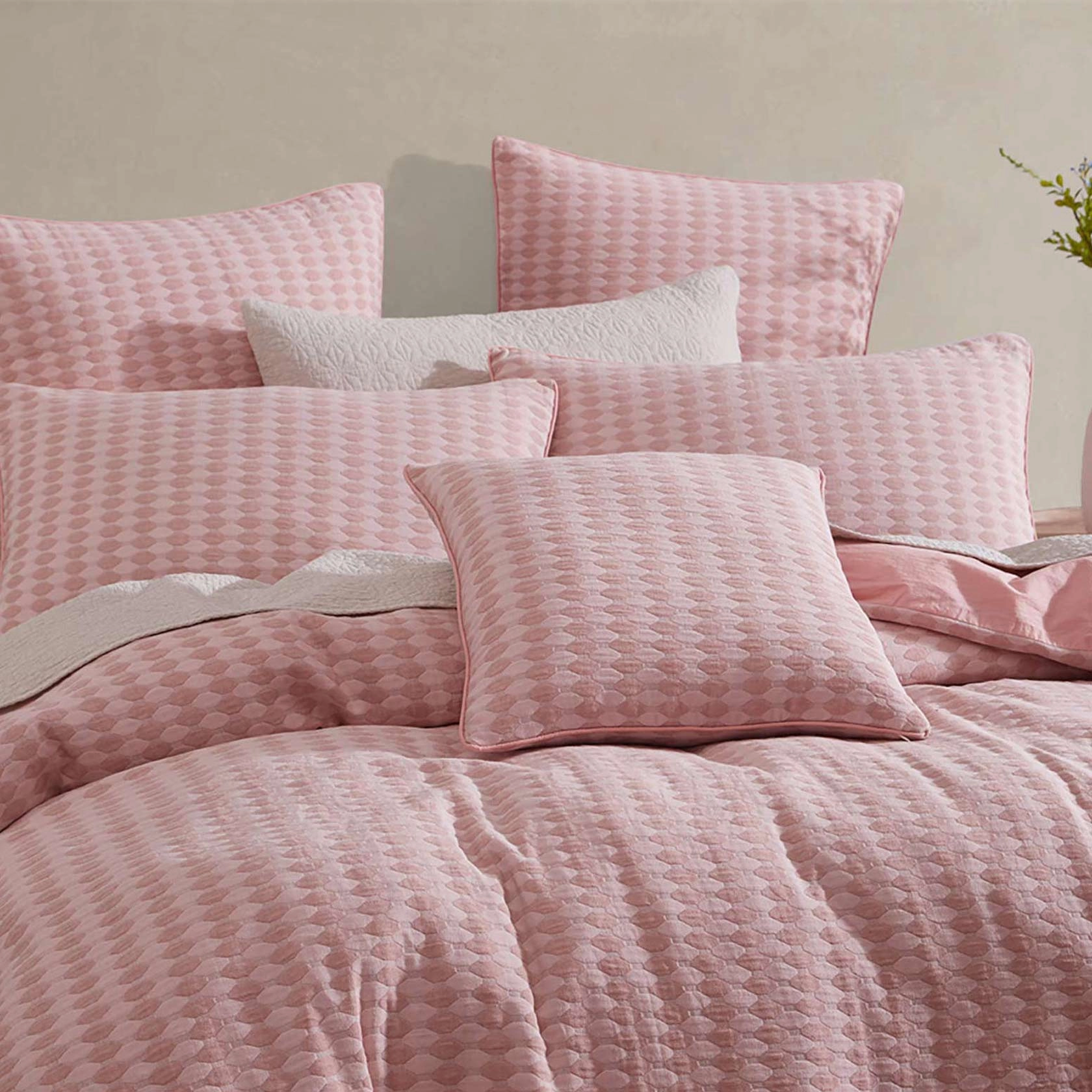 Frankie Blush Square Cushion by Logan and Mason Platinum