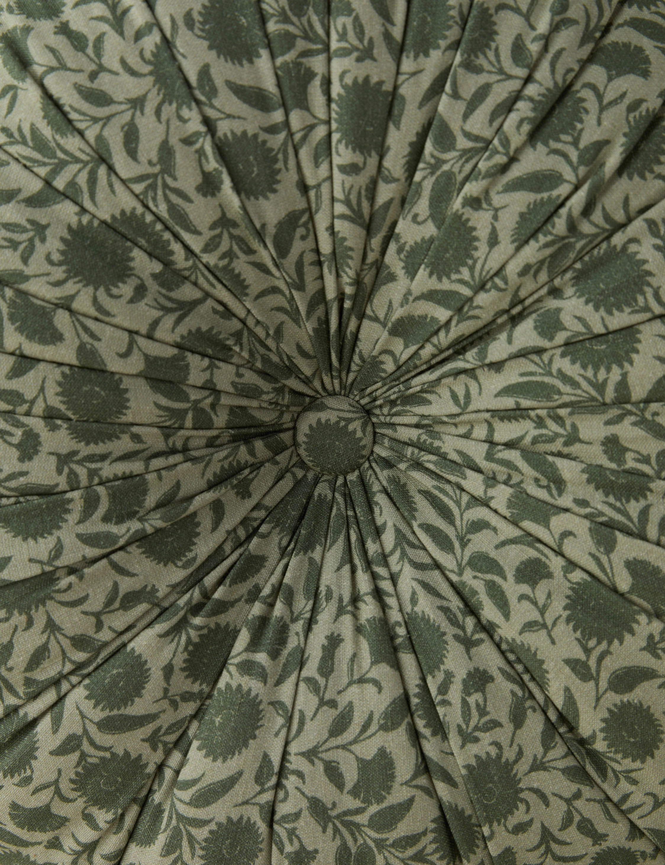 Fransen Linen Cotton Tufted Round Pillow