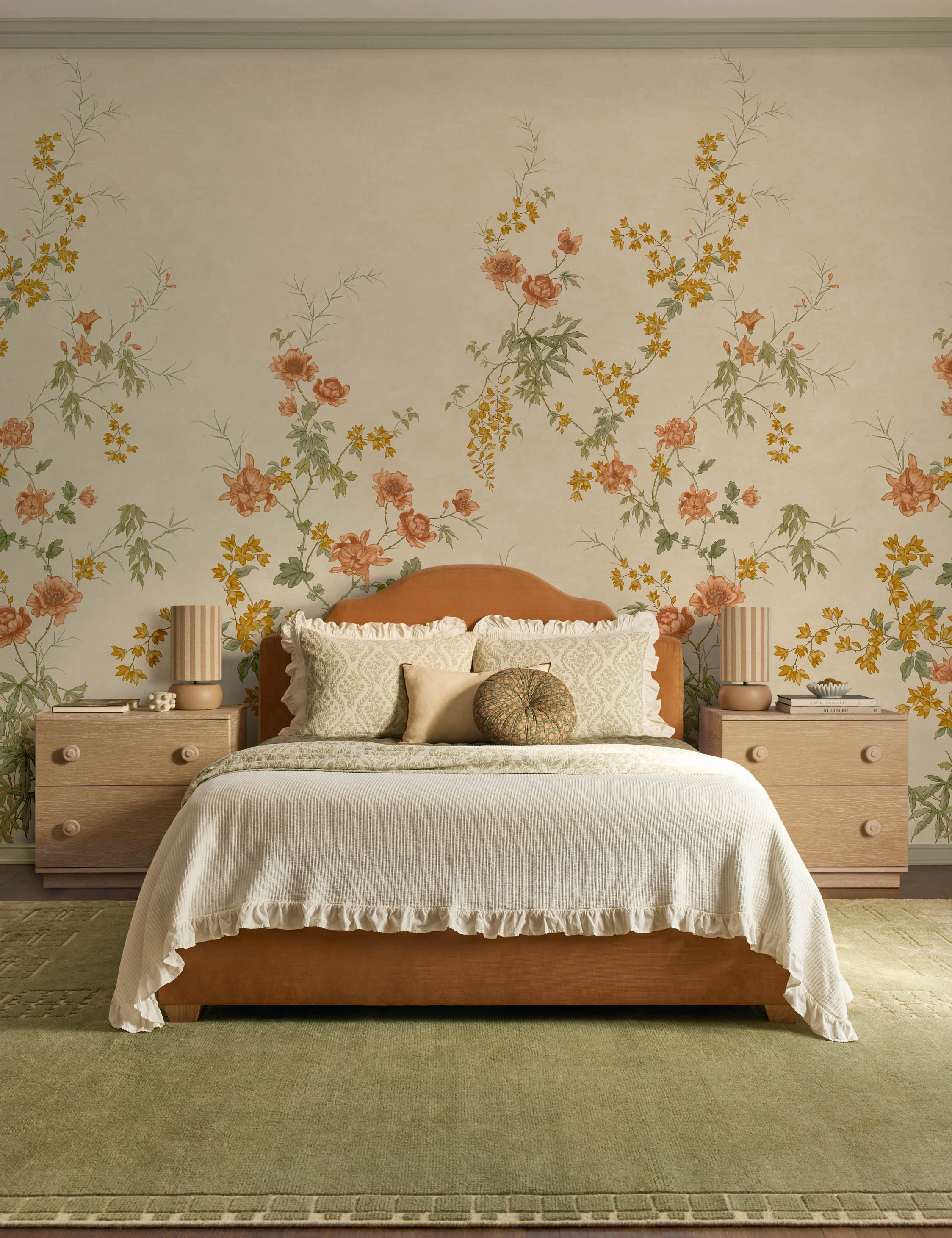 Fransen Linen Cotton Tufted Round Pillow