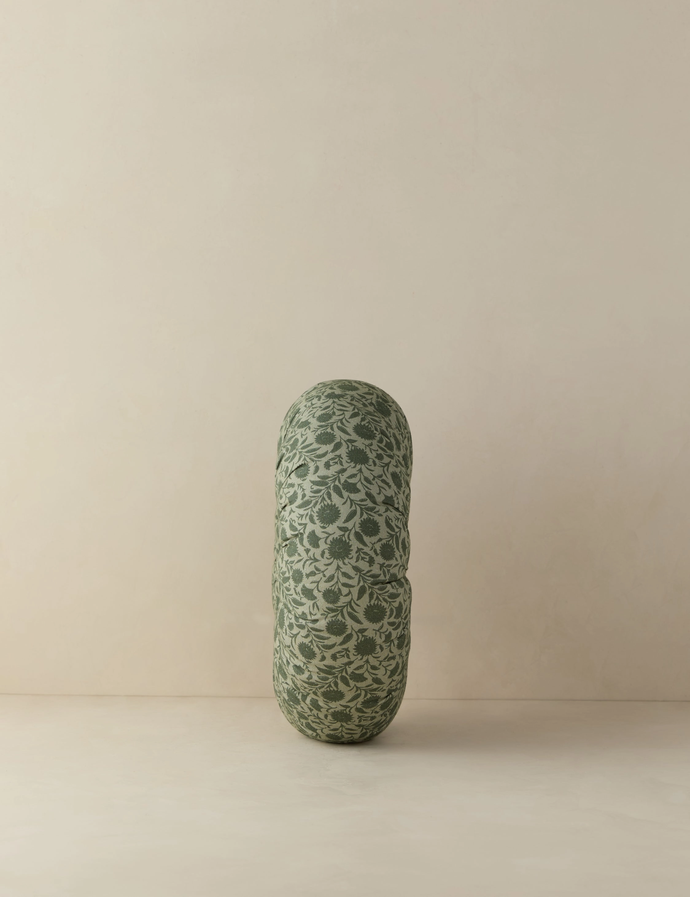 Fransen Linen Cotton Tufted Round Pillow