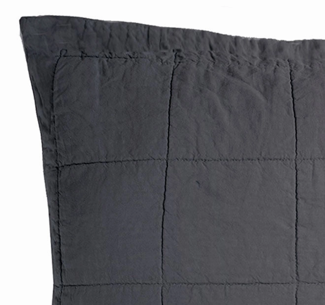 French Linen European Pillowsham Charcoal