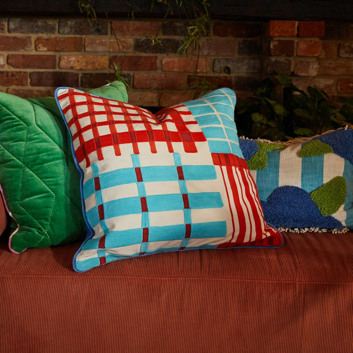Fresno Soutache Cushion - Hydrangea