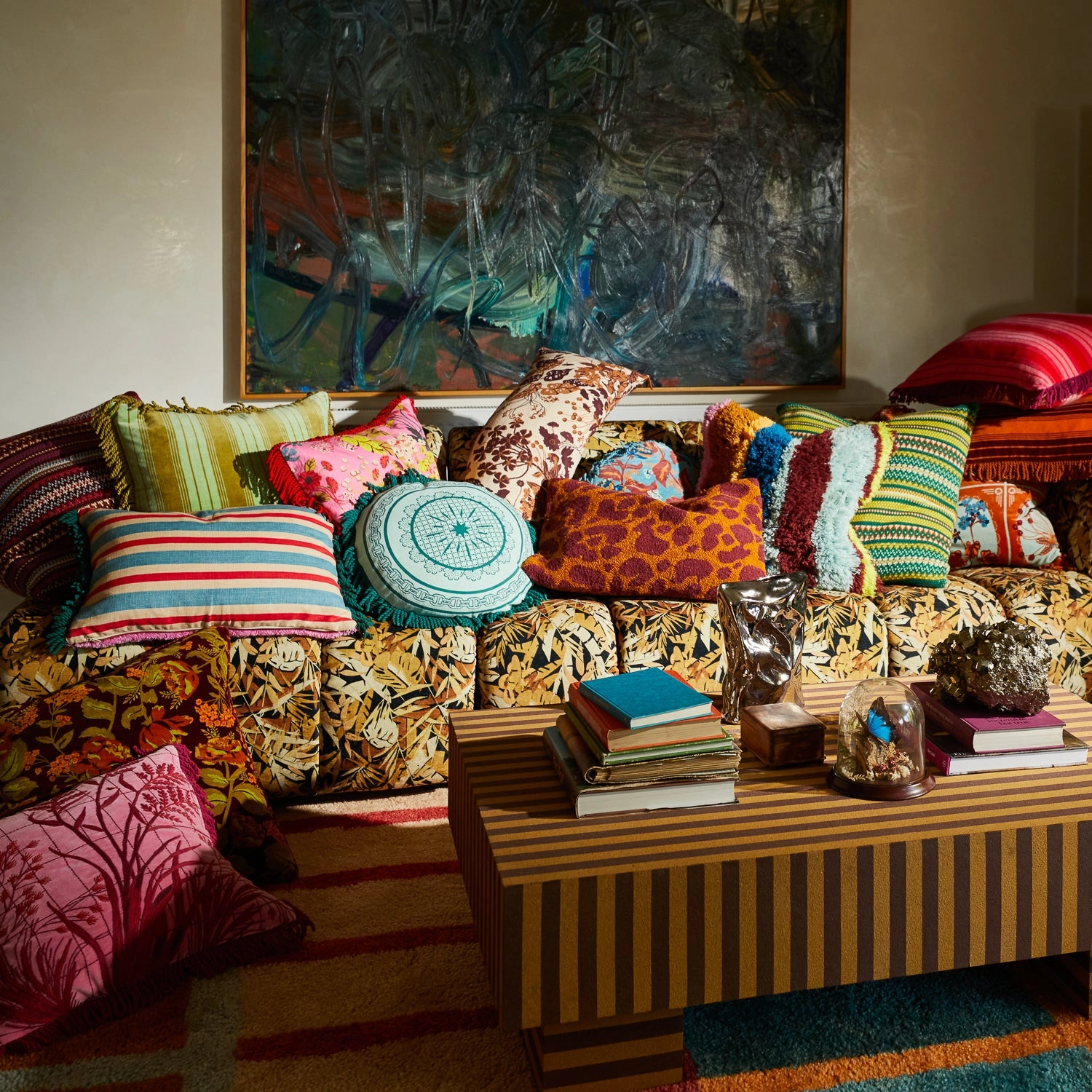 Genevieve Square Fringe Cushion