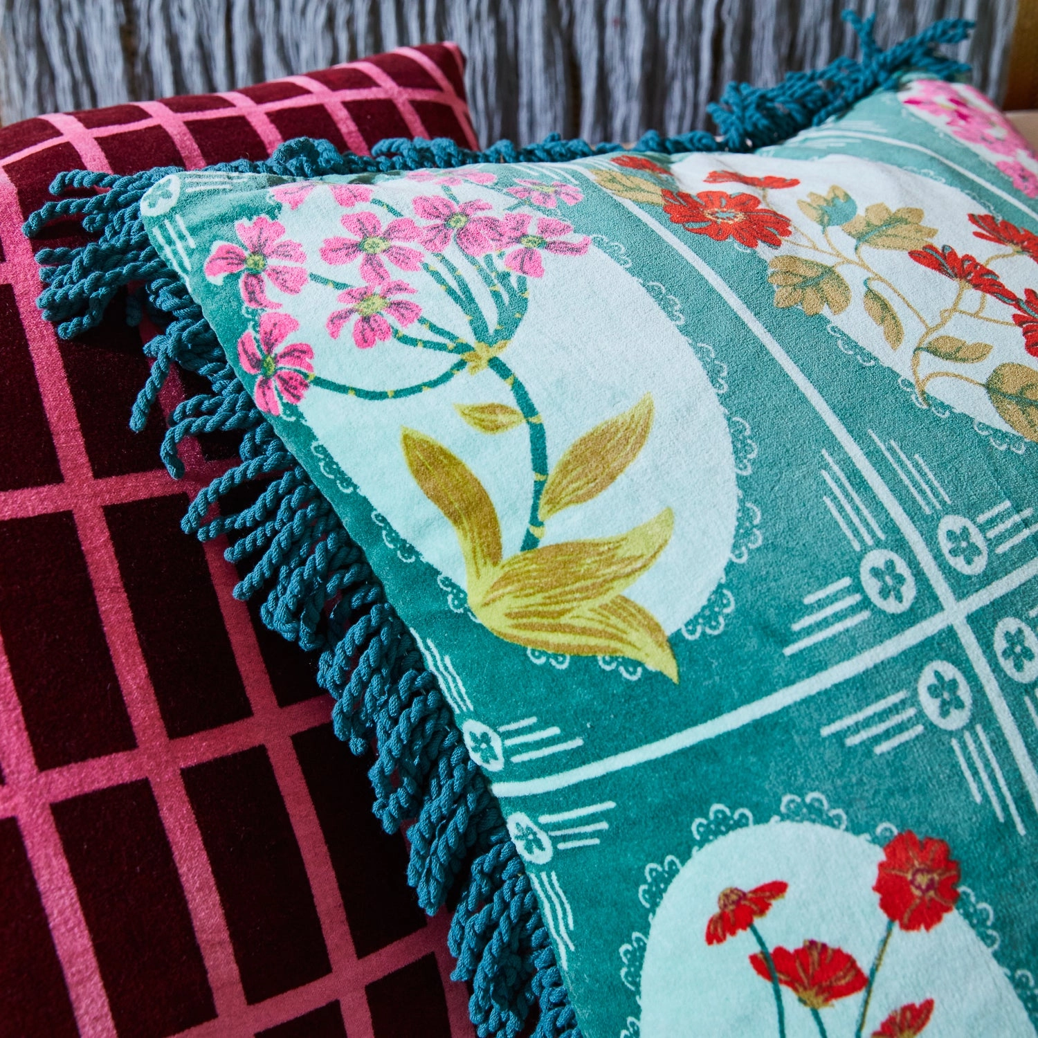 Gigi Velvet Cushion - Forest