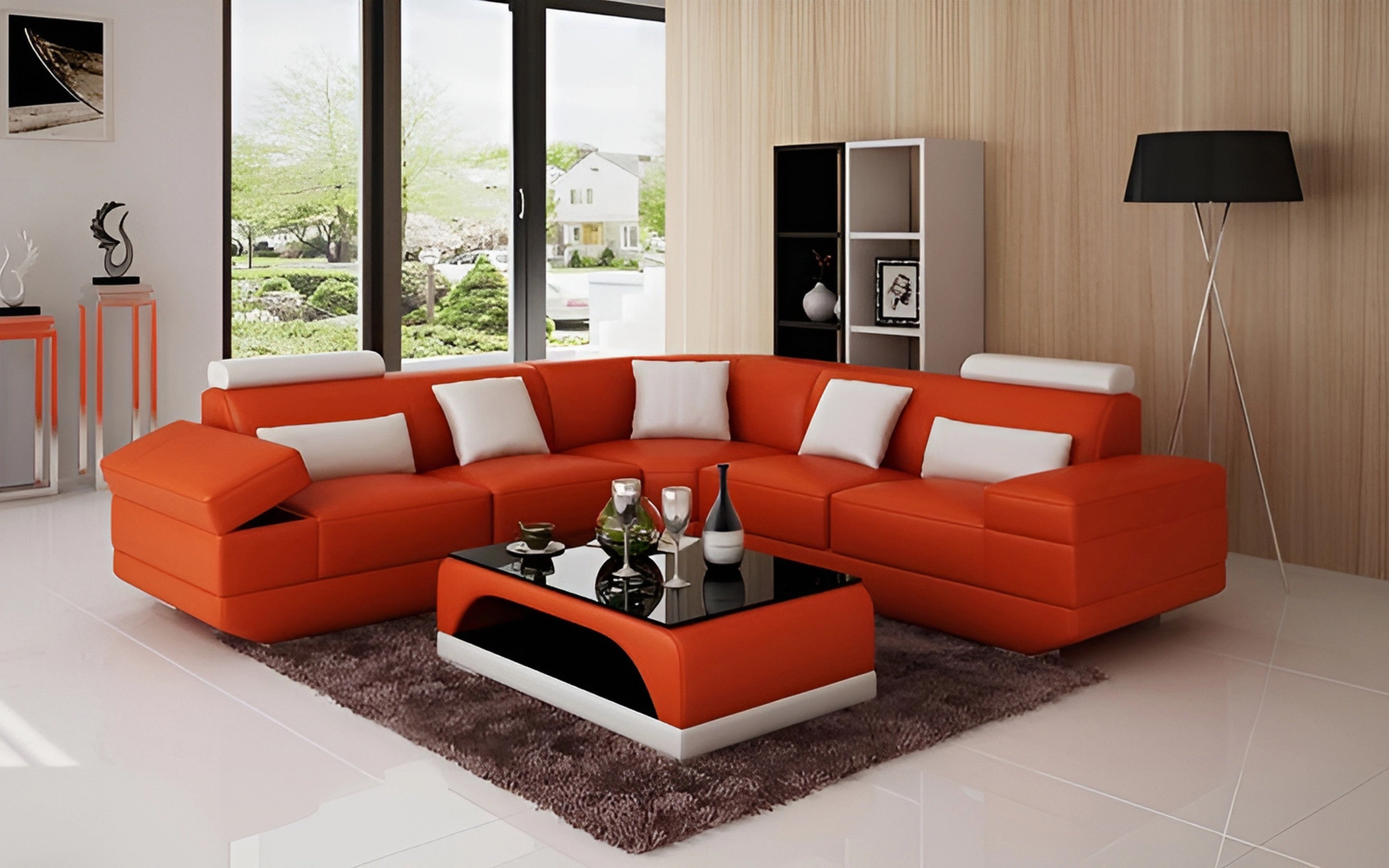 Gileanas Modern Leather Sectional