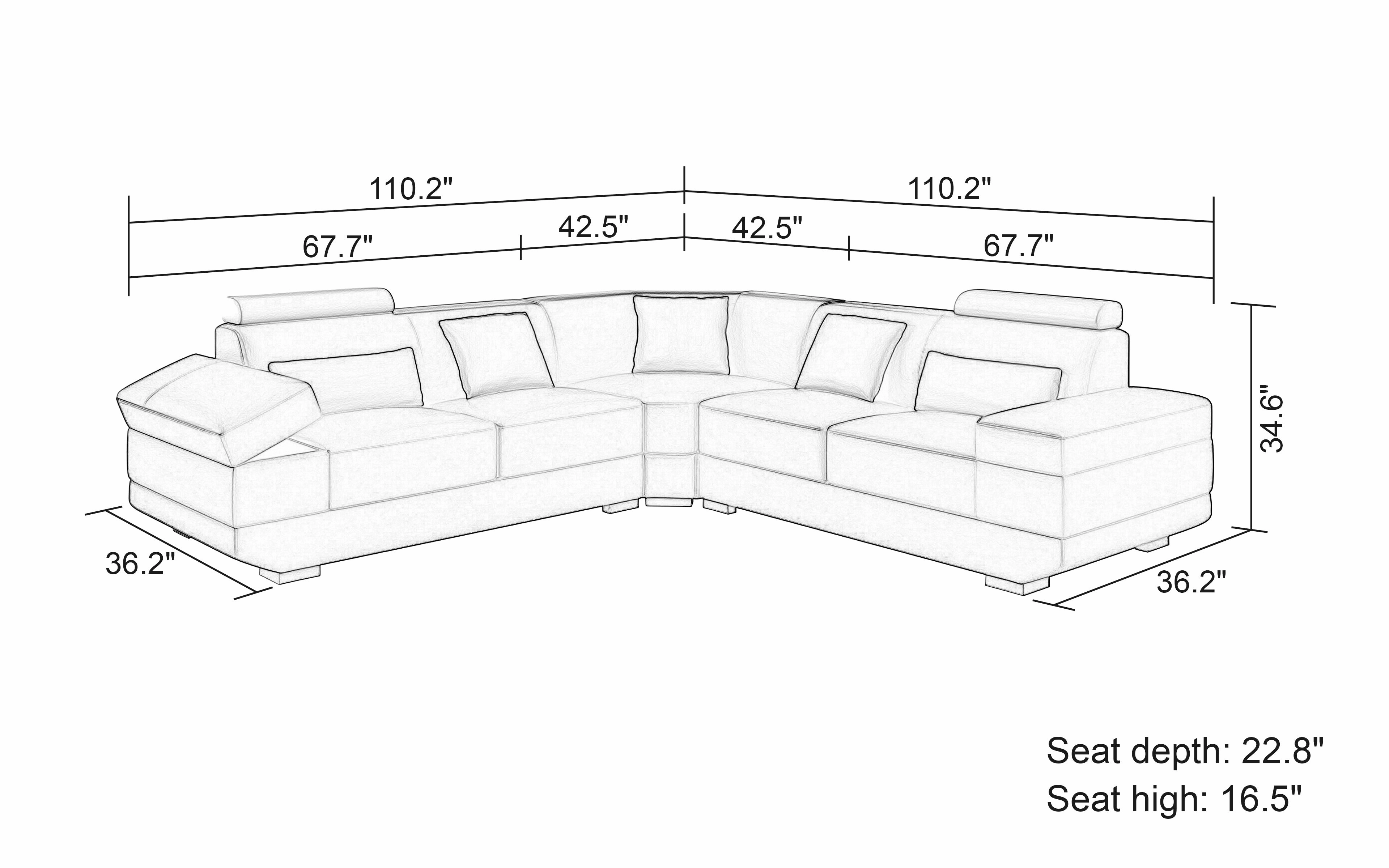 Gileanas Modern Leather Sectional