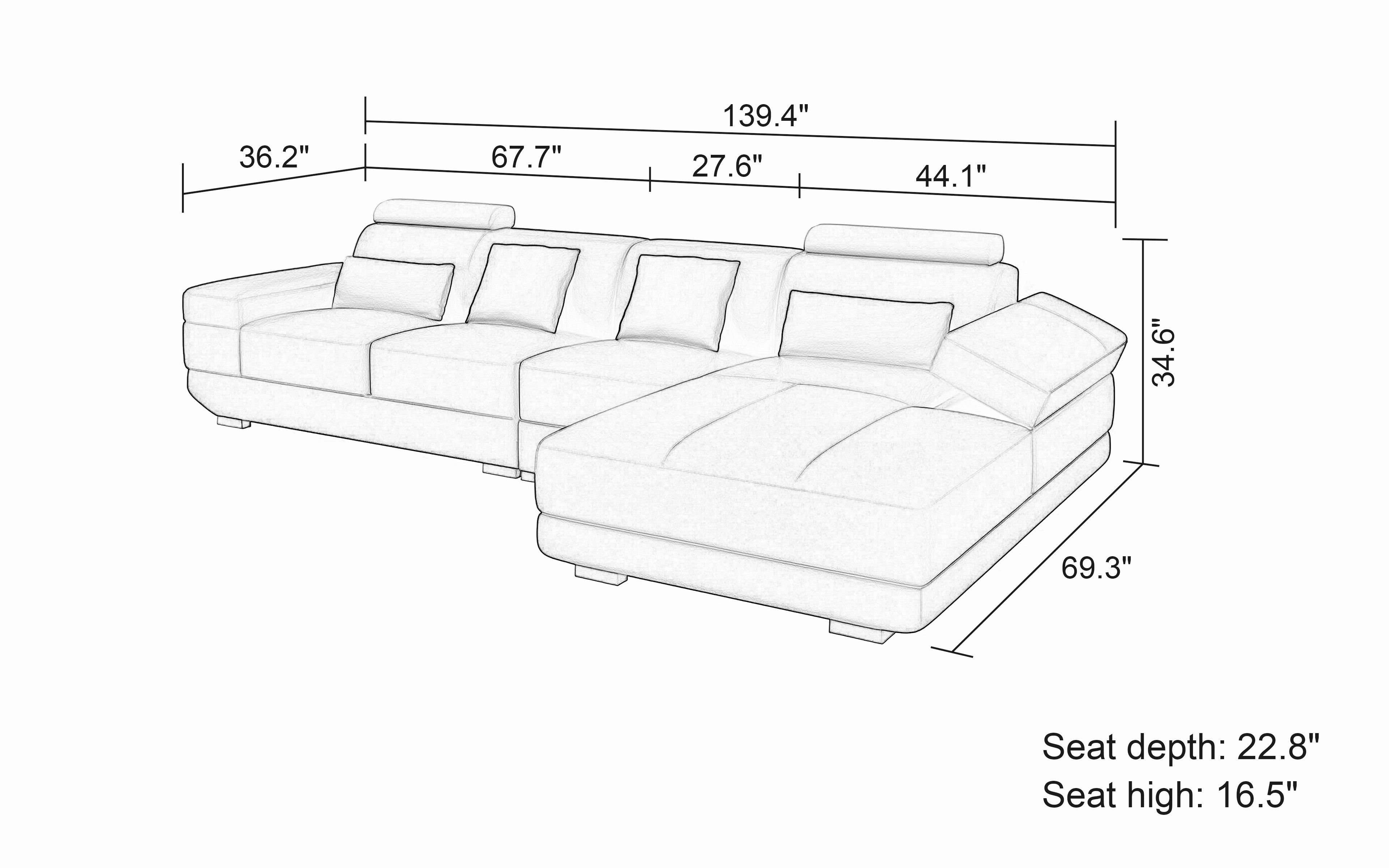 Gileanas Small Modern Leather Sectional