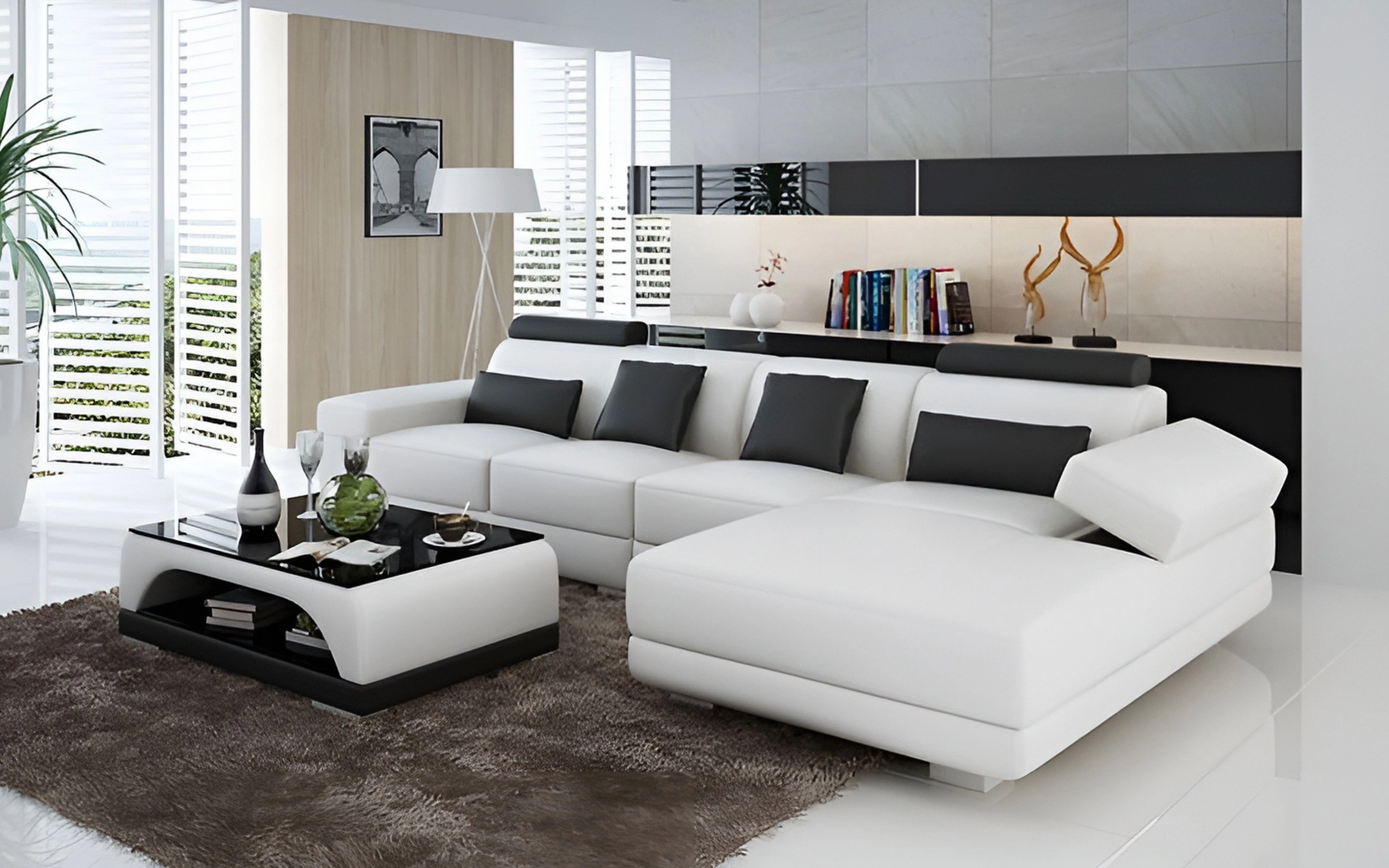 Gileanas Small Modern Leather Sectional