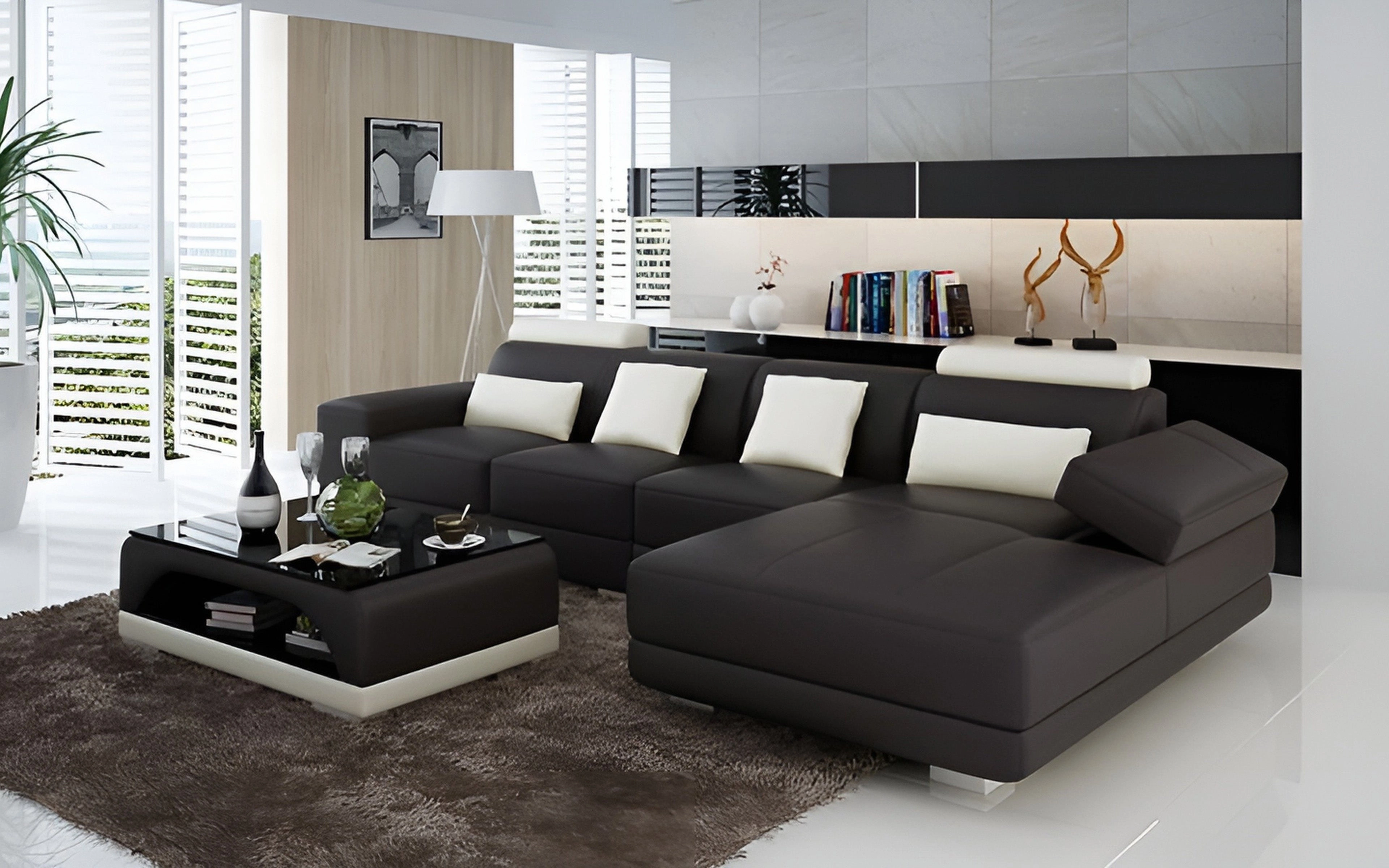 Gileanas Small Modern Leather Sectional