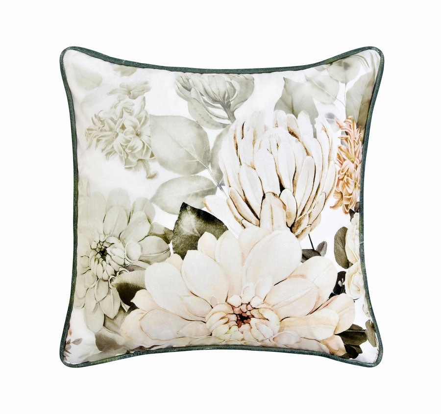 Giselle 43x43cm Filled Velvet Cushion White
