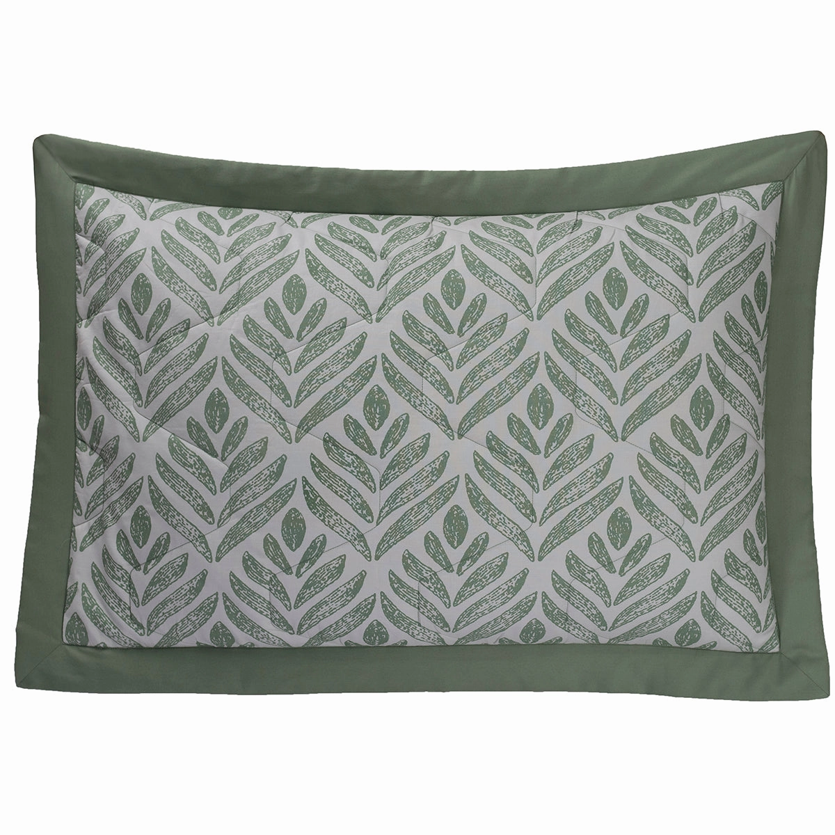 Global Atelier Petal Touch Green Machine Quilted 2PC Pillow Sham Set