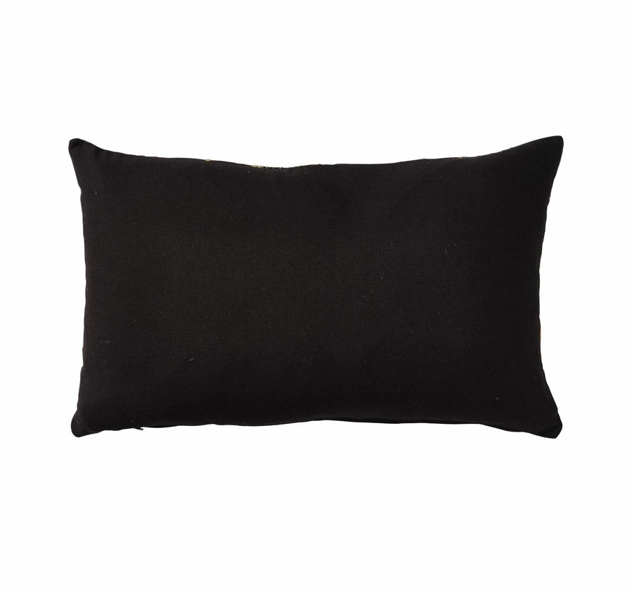 Golden Palms 30x50cm Filled Cushion Black