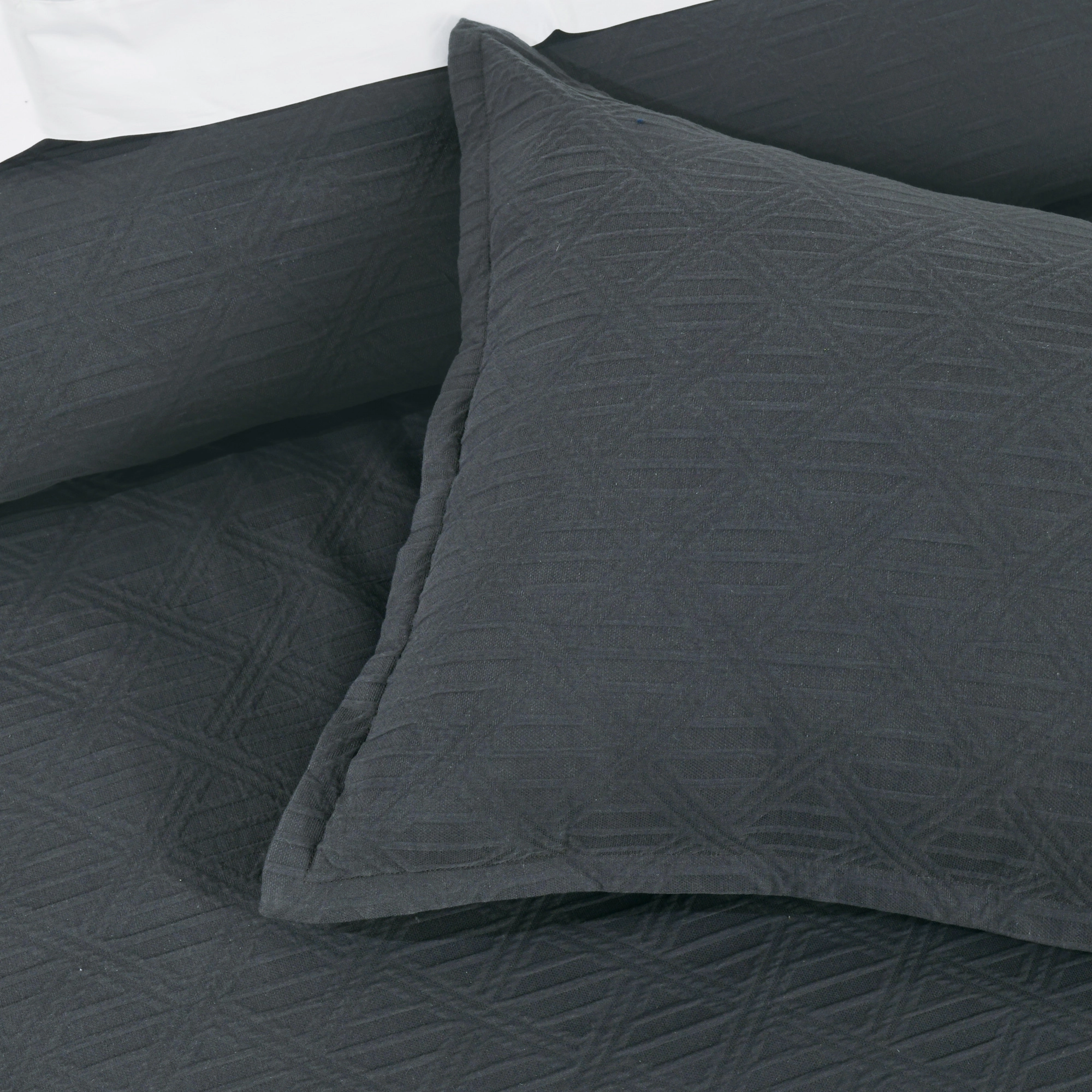 Hallston Charcoal Square Cushion by Bianca