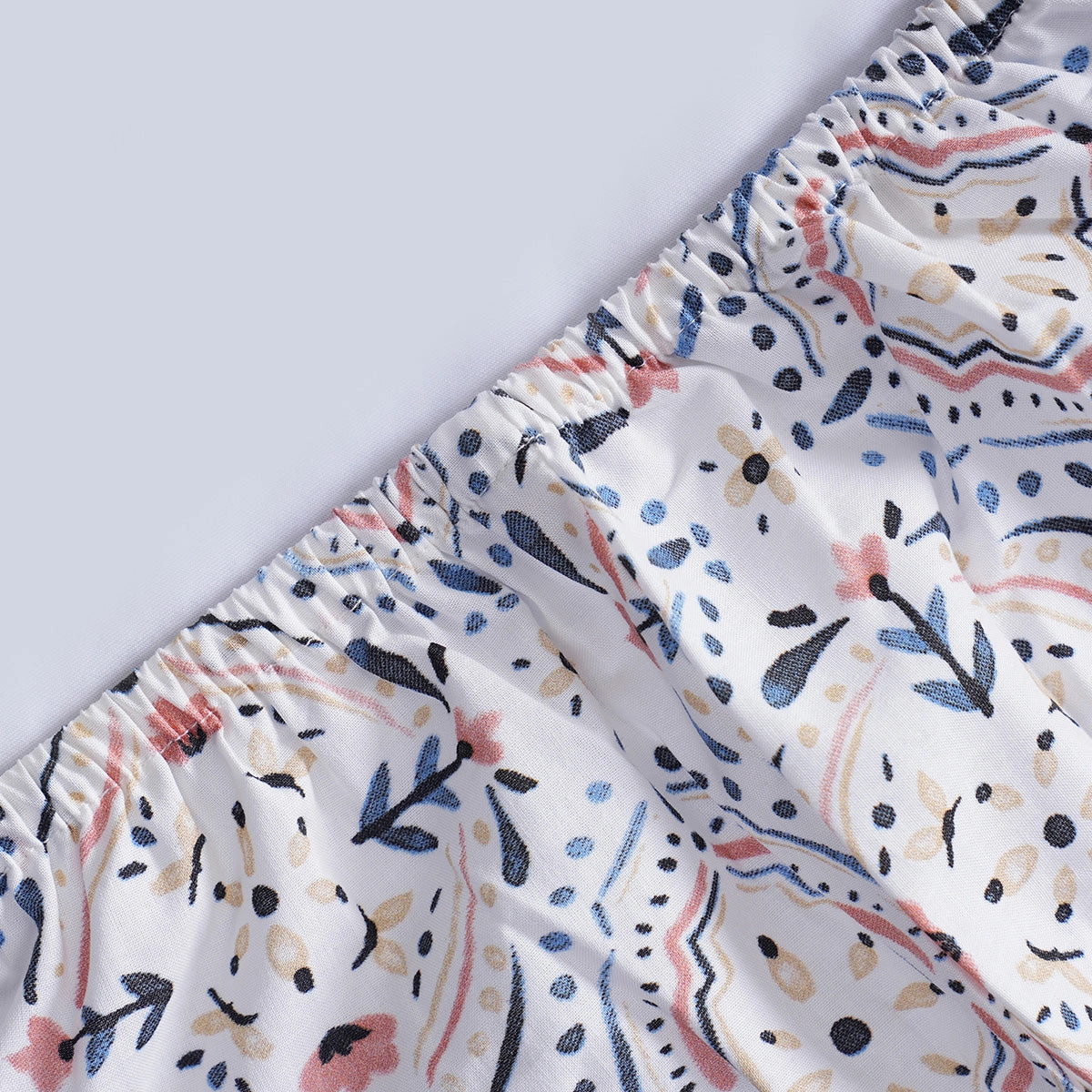 Hermosa Sensory Bloom Avery 100% Cotton Printed Fitted Sheet with Pillow Case Orange