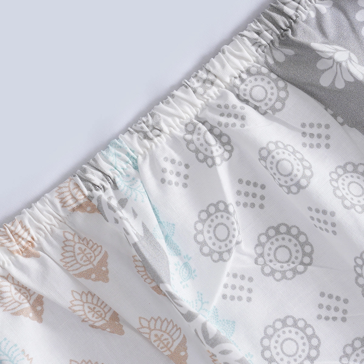 Hermosa Sensory Bloom Lennon 100% Cotton Printed Fitted Sheet with Pillow Case Yellow