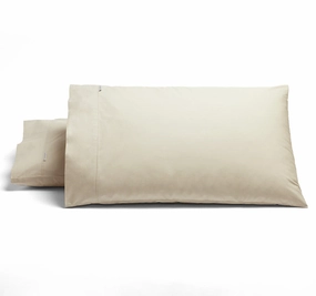 Heston 300THC Cotton Percale Standard Pillowcase Pair Stone