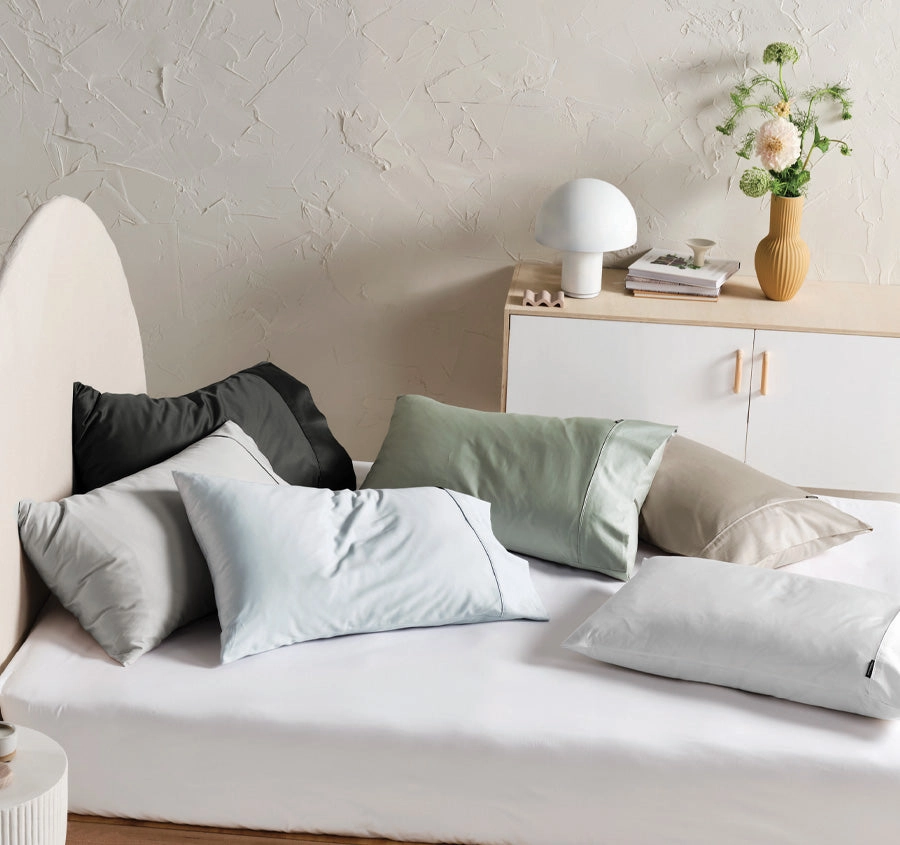 Hotel Augusta 500THC Cotton Sateen Standard Pillowcase Green Gum