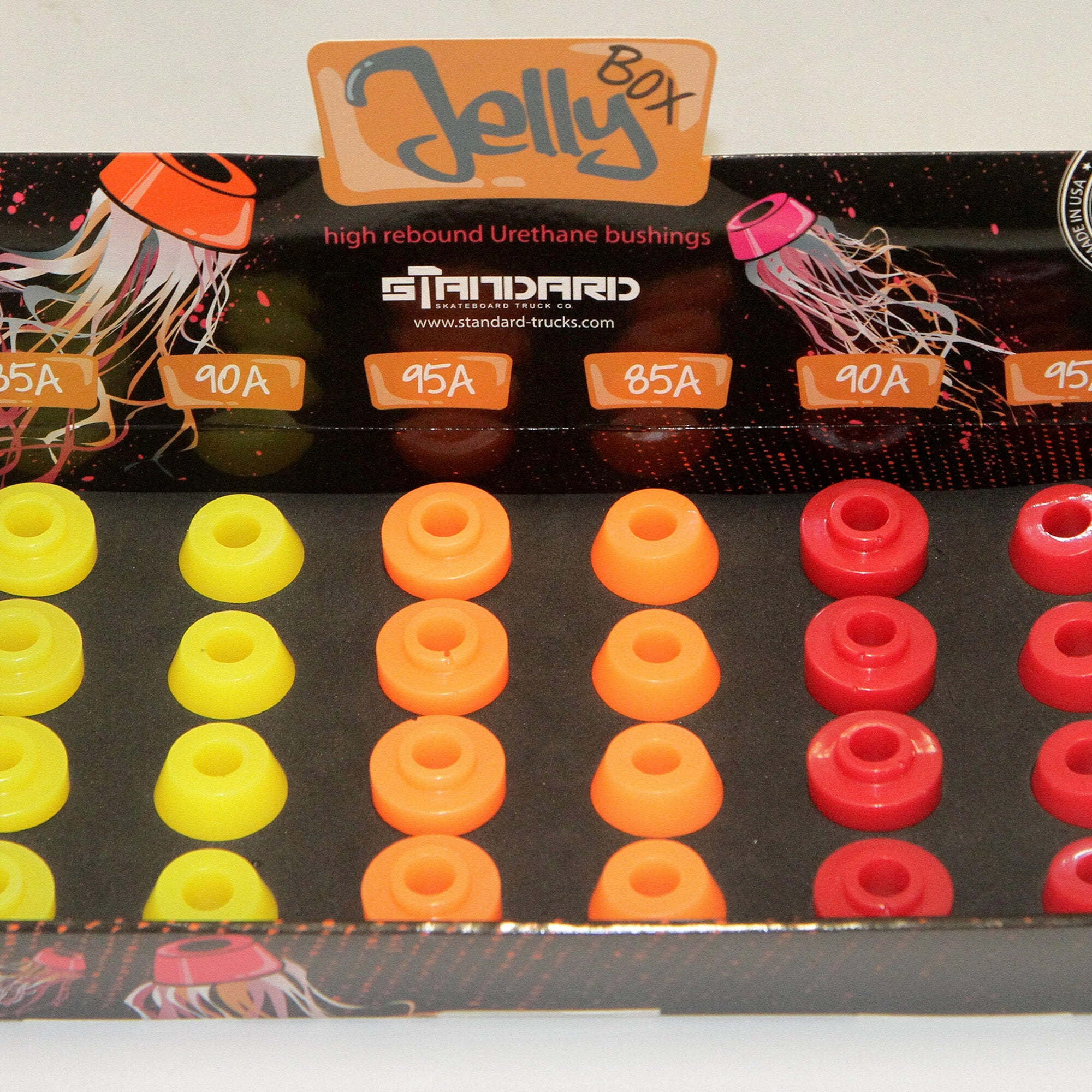 Interlock Bushings 15mm con/bar Skateboard Display. filled