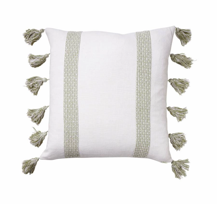 Jacquard Stripe 50x50cm Filled Cushion Sage