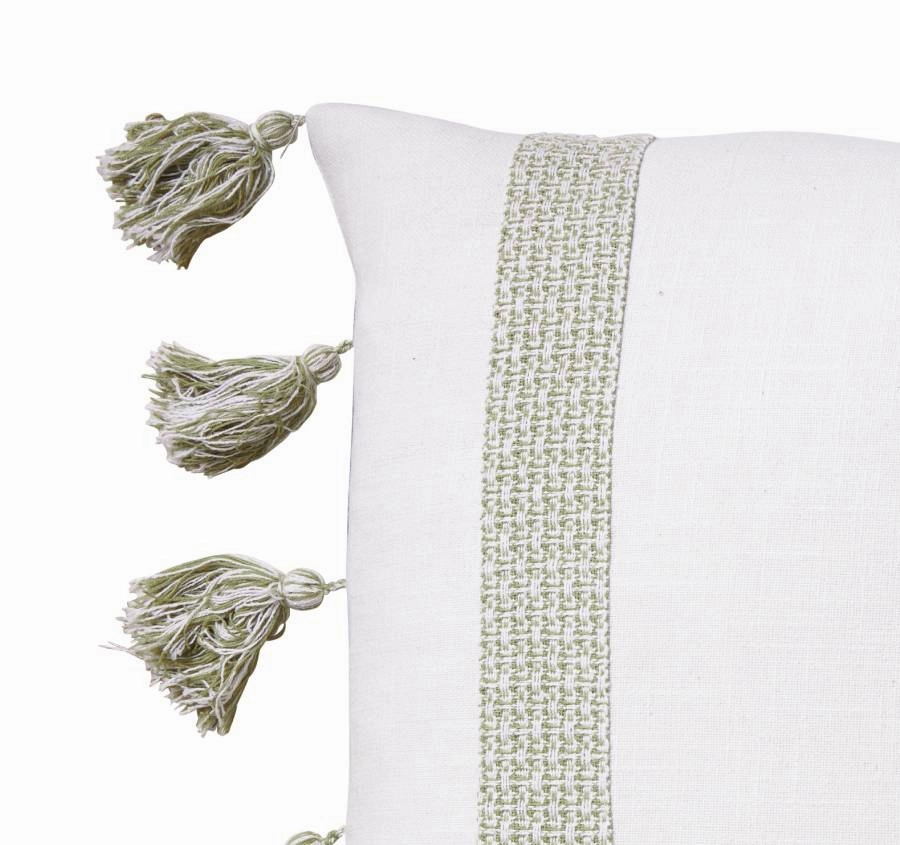 Jacquard Stripe 50x50cm Filled Cushion Sage