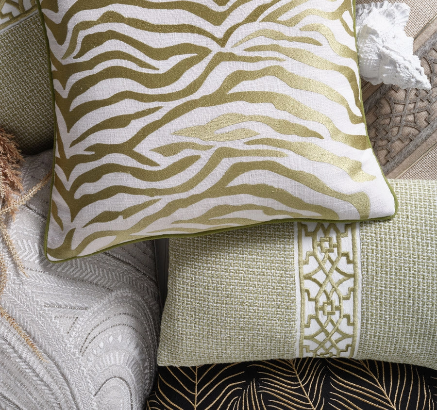 Jacquard Tile 30x50cm Filled Cushion Sage