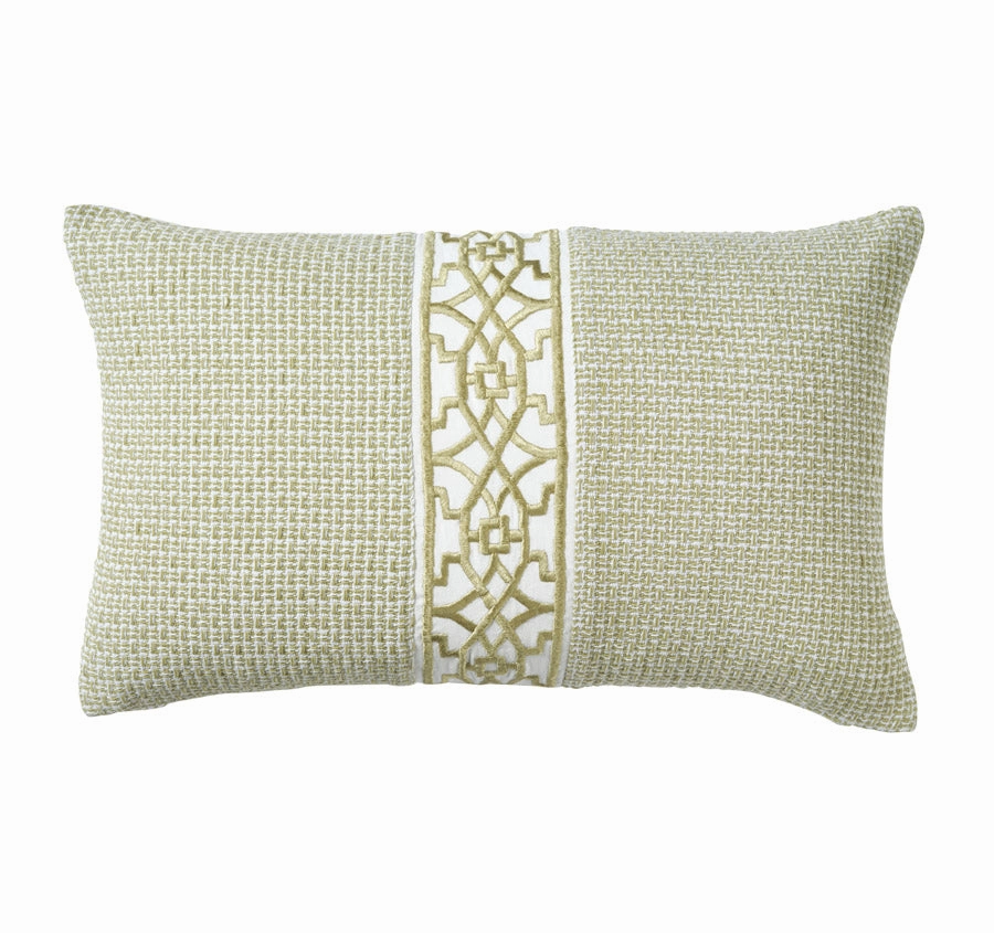 Jacquard Tile 30x50cm Filled Cushion Sage