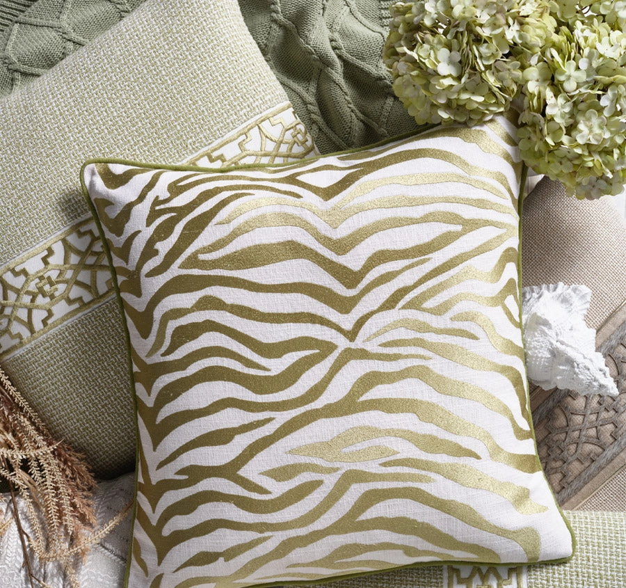 Jacquard Tile 50x50cm Filled Cushion Sage