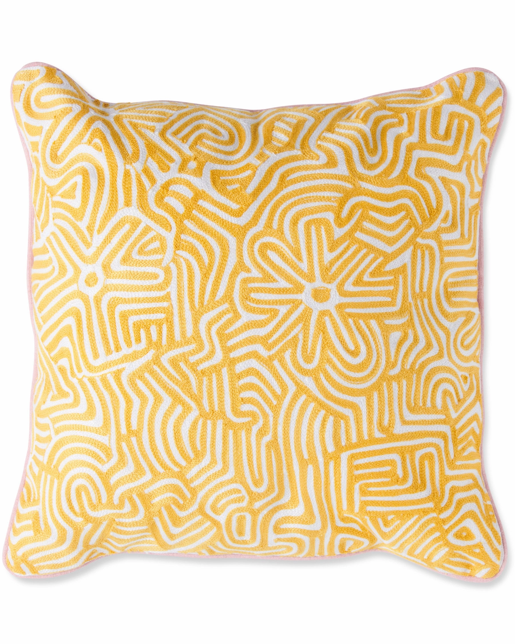 Kalaya Tjukurpa Straw Embroidered Cushion