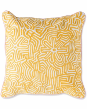 Kalaya Tjukurpa Straw Embroidered Cushion