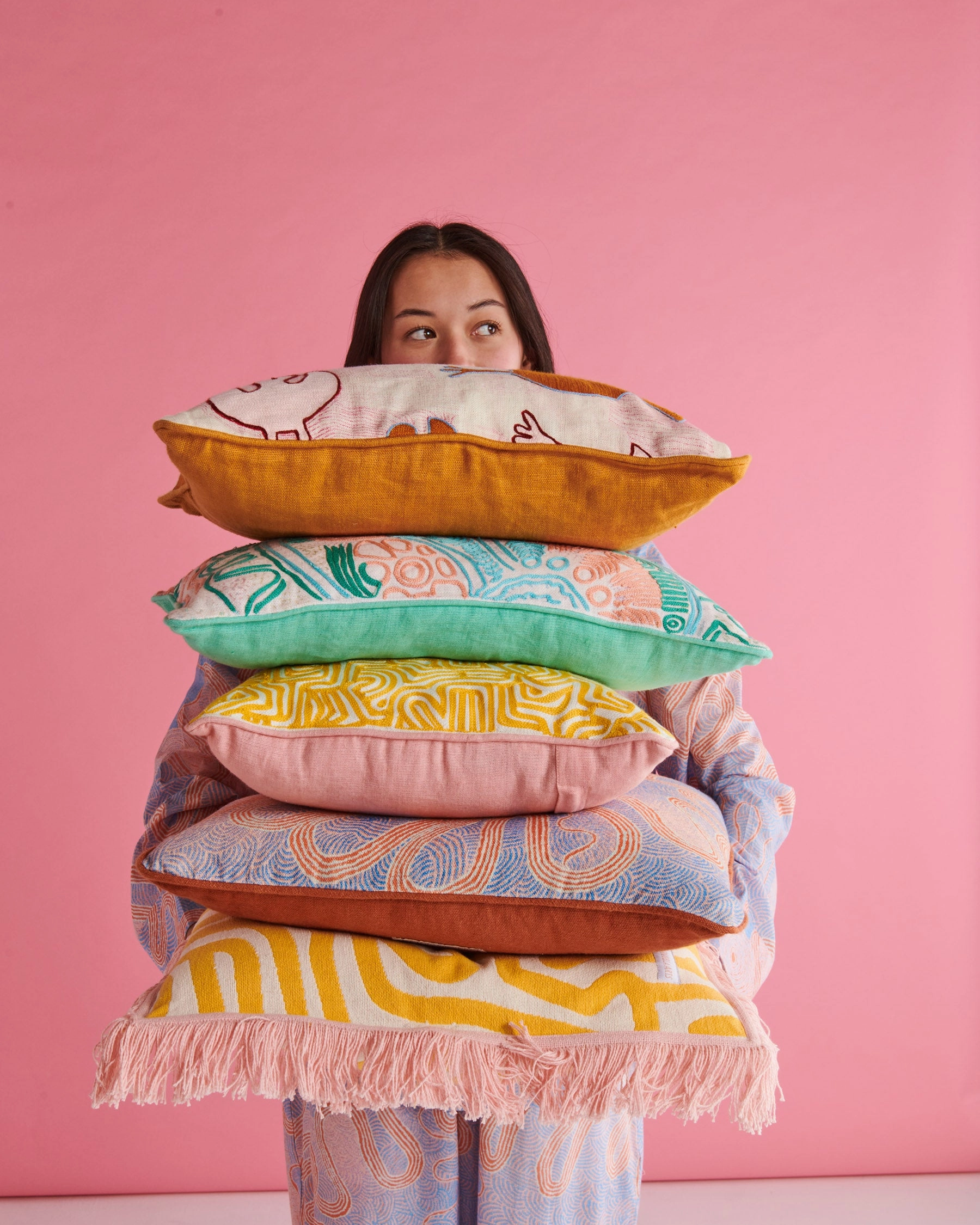 Kalaya Tjukurpa Straw Woven Cushion