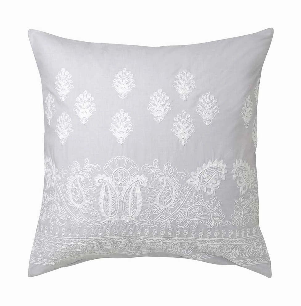 Kamala Silver European Pillowcase by Logan and Mason Platinum