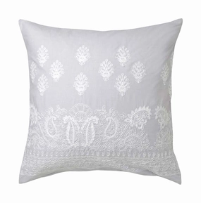 Kamala Silver European Pillowcase by Logan and Mason Platinum