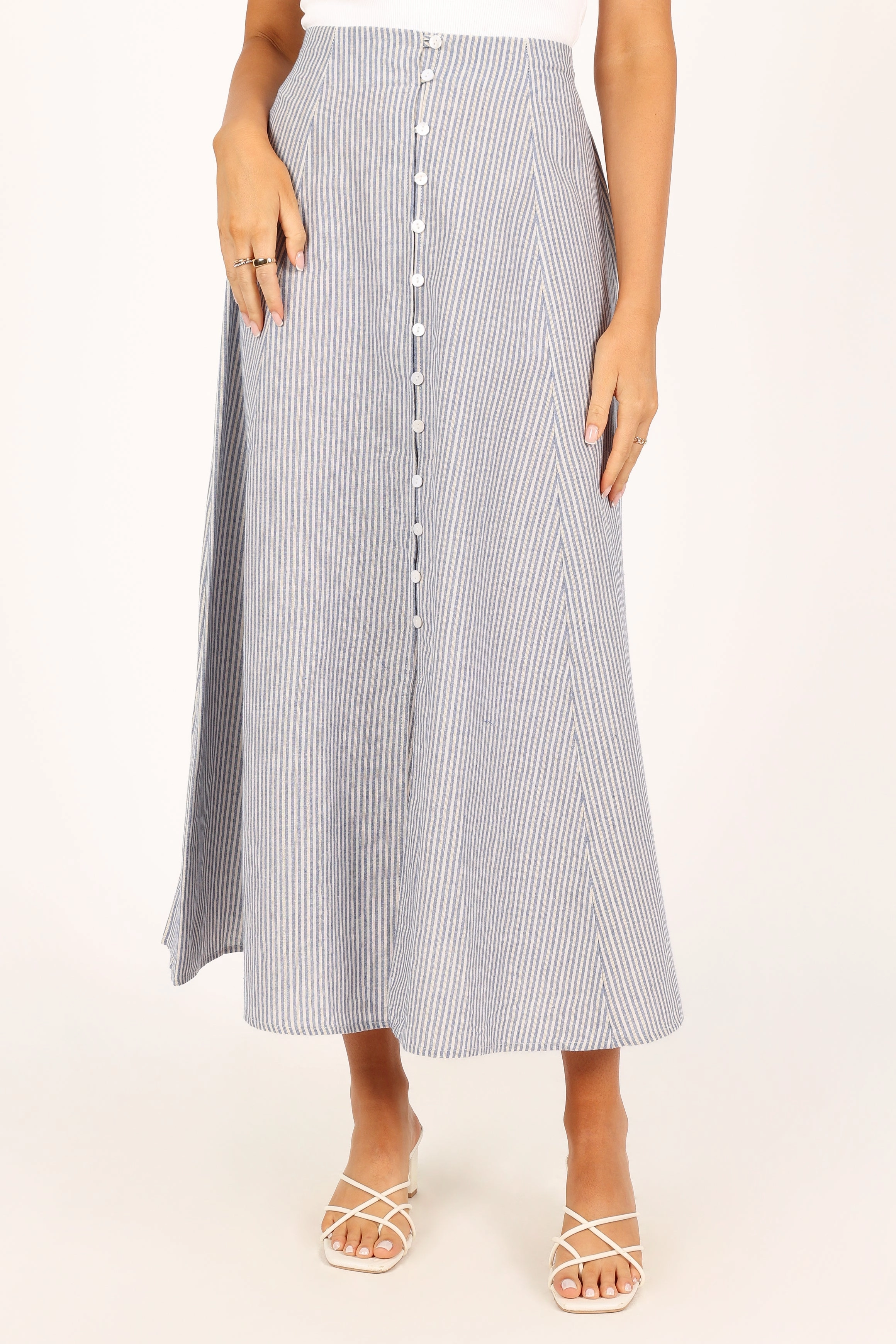 Kenny Midi Skirt - Blue Stripe