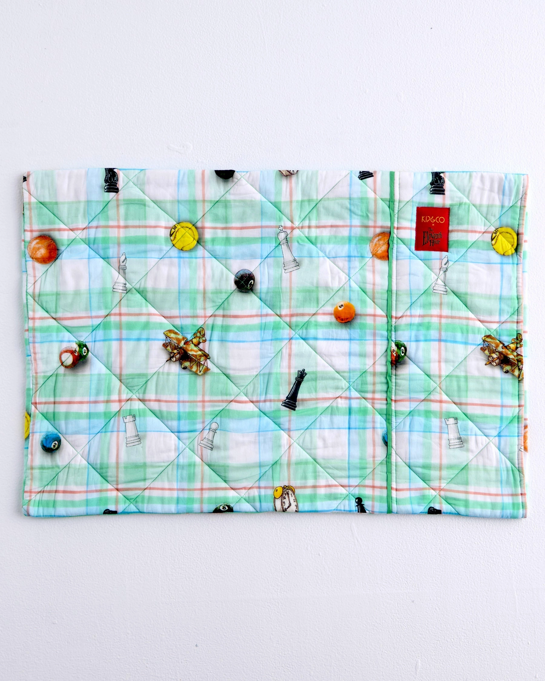 Kip&Co x Eleventh Hour Snookered Tartan Organic Cotton Quilted Pillowcase