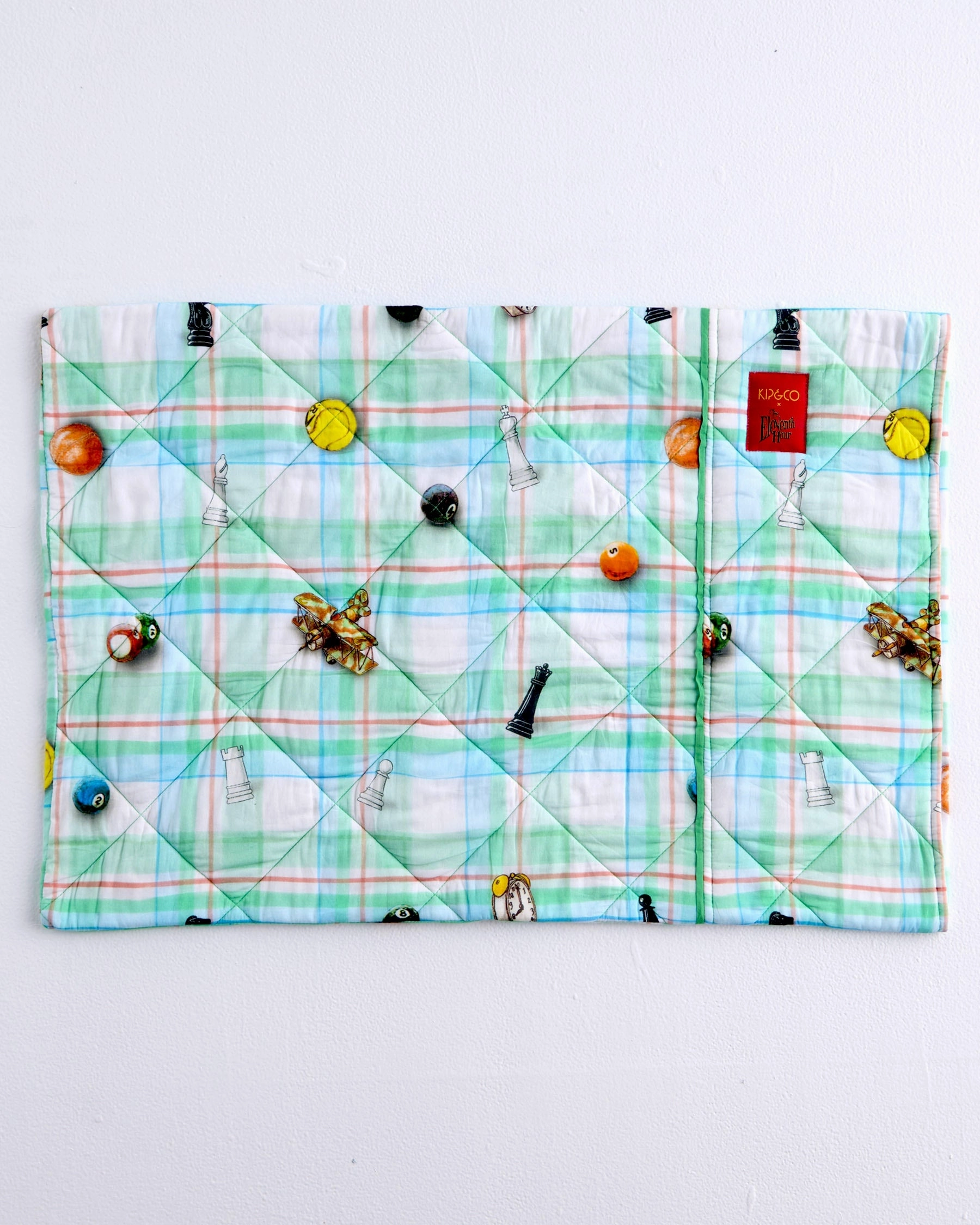 Kip&Co x Eleventh Hour Snookered Tartan Organic Cotton Quilted Pillowcase