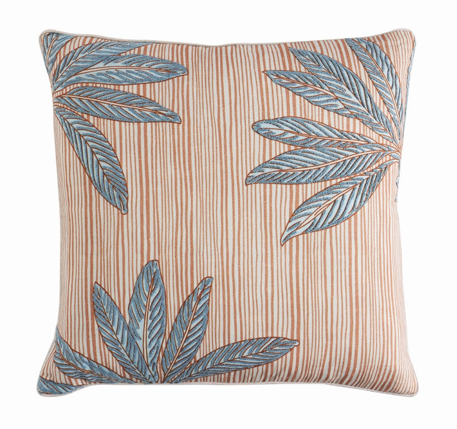 Leafy Cabana 50x50cm Filled Cushion Sky Blue