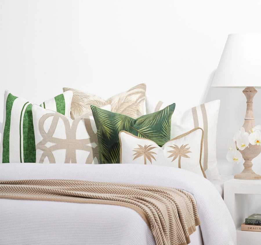 Leafy Palm 50x50cm Filled Cushion Green