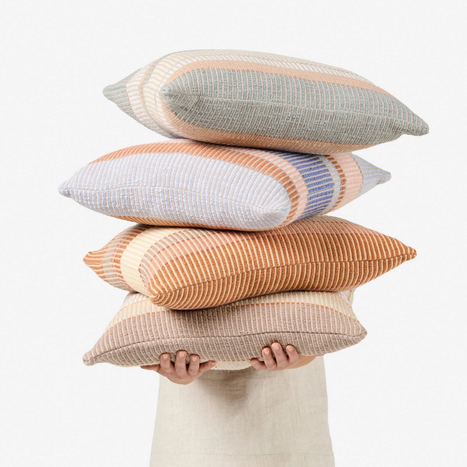 Leighton Ginger Cushion 48x48cm by Linen House
