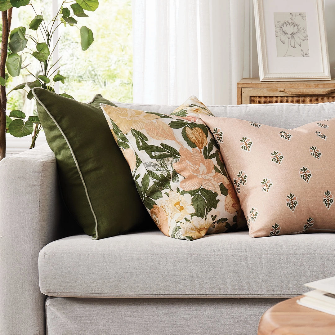 Lilyfield Blush Square Filled Cushion 50 x 50cm by Zaab