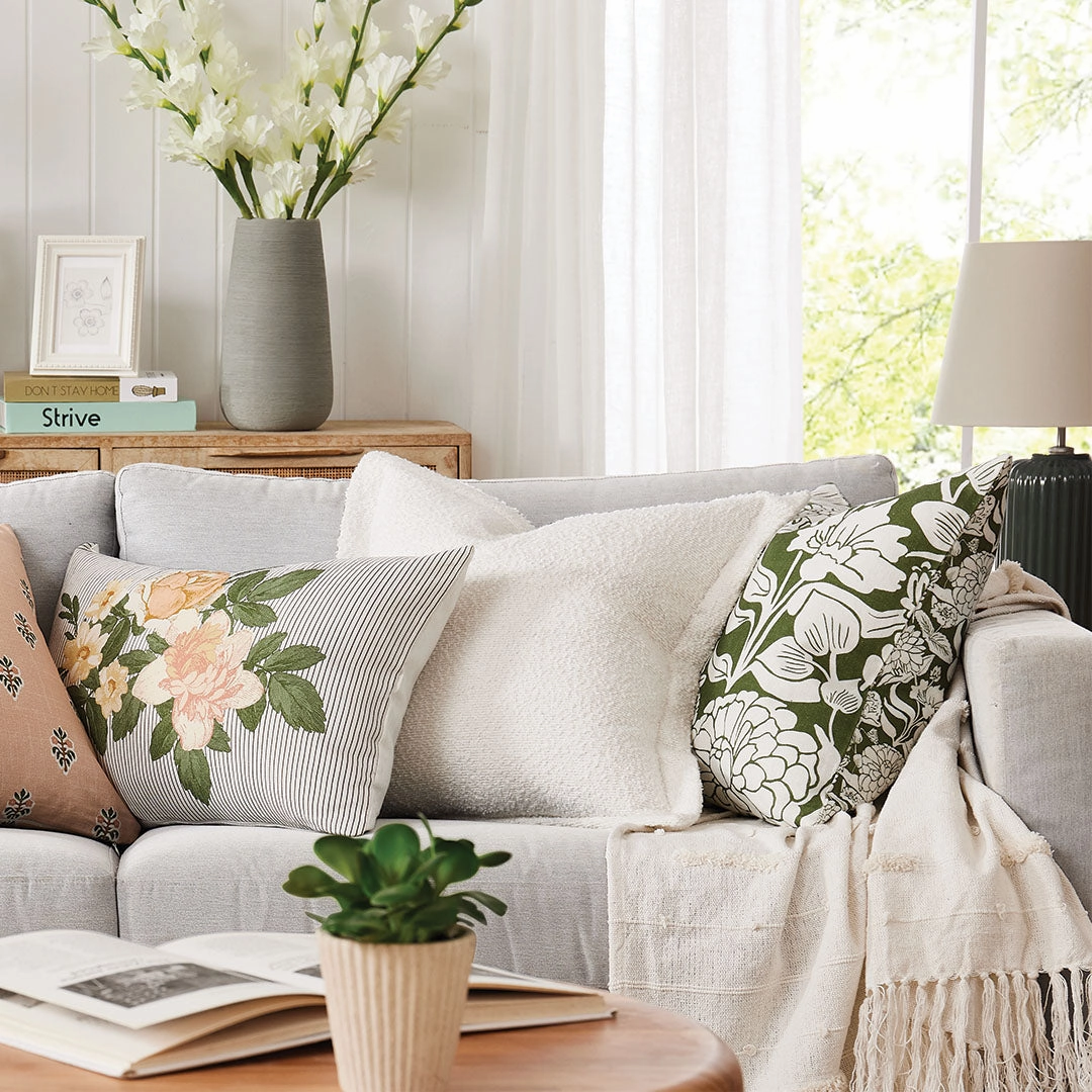 Lilyfield Blush Square Filled Cushion 50 x 50cm by Zaab