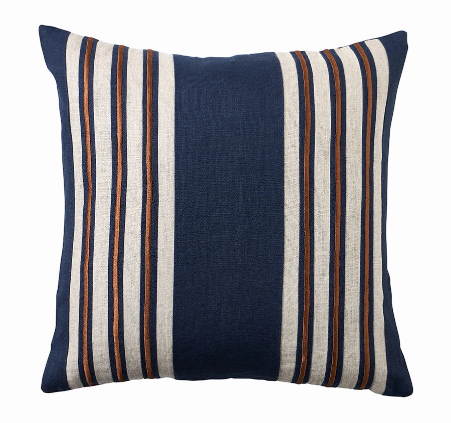 Linen Charleston 50x50cm Filled Cushion Navy